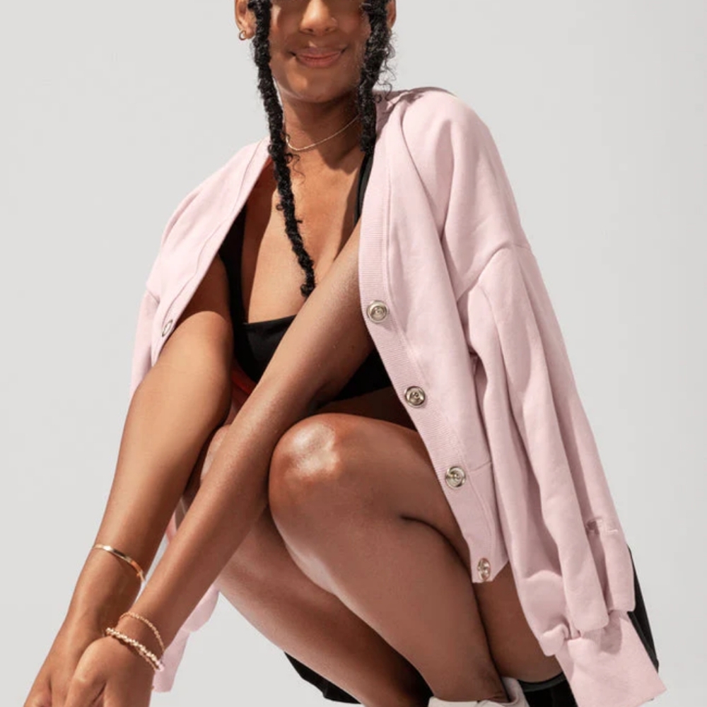 POPFLEX Small Belle Cropped Cardigan Pink